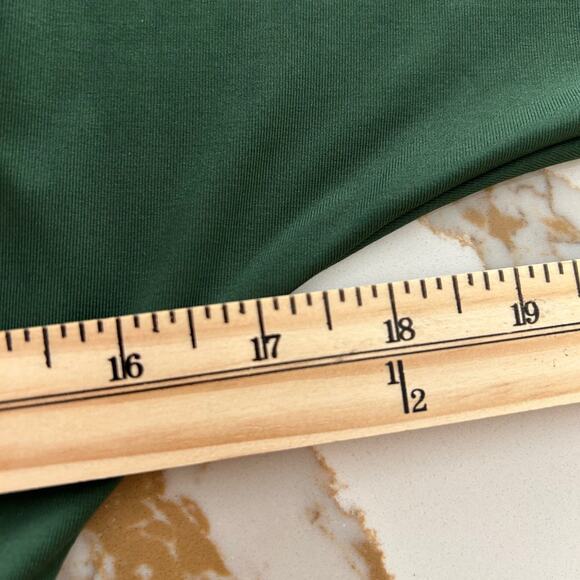 Baltic Born Dress Midi Faux Wrap Front Slit SZL Green Stretch - Picture 9 of 10